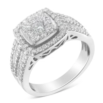 Haus Of Brilliance 10k White Gold Diamond Cluster Ring