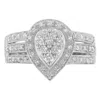 Haus Of Brilliance 10k White Gold Diamond Cocktail Teardrop Ring In White