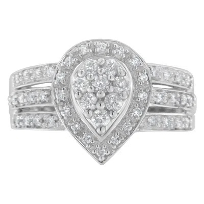 Haus Of Brilliance 10k White Gold Diamond Cocktail Teardrop Ring