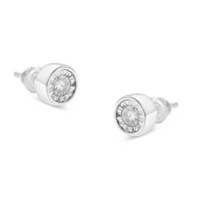 Haus Of Brilliance 10k White Gold Diamond Floral Stud Earrings