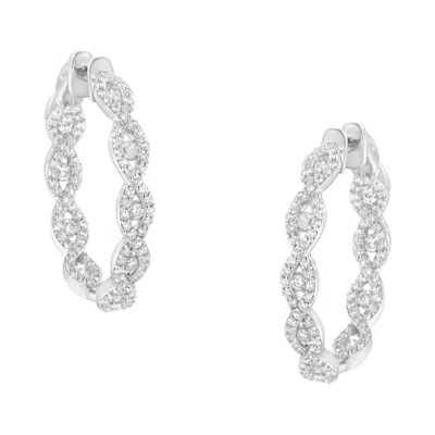 Haus Of Brilliance 10k White Gold Diamond Hoop Earrings