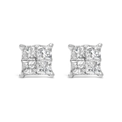 Haus Of Brilliance 10k White Gold Diamond Stud Earrings