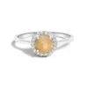 Haus Of Brilliance 10k White Gold Opal And 1/10 Cttw Diamond Halo Ring In Metallic