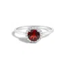 Haus Of Brilliance 10k White Gold Red Garnet And 1/10 Cttw Diamond Halo Ring In Metallic