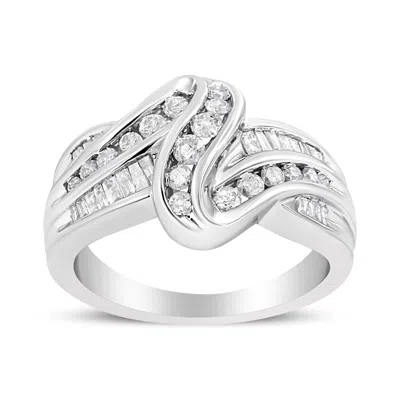Haus Of Brilliance 10k White Gold Ring 3/4 Cttw Round-cut Diamond Bypass Ring