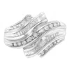 Haus Of Brilliance 10k White Gold Round And Baguette Cut Diamond Channel Ring In White