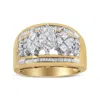 Haus Of Brilliance 10k Yellow And White Gold 1 1/2 Cttw Pear Shaped 3 Stone Style Diamond Ring Band In Multi