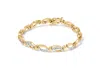 Haus Of Brilliance 10k Yellow And White Gold 1/2 Cttw Channel Set Diamond Infinity Link 7" Tennis Bracelet In Multi