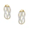 Haus Of Brilliance 10k Yellow And White Gold 1/4 Cttw Diamond Double Infinity Hoop Earrings In Yellow