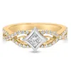 Haus Of Brilliance 10k Yellow And White Gold 2/3 Carat Tdw Starra Solitaire Diamond Ring(h-i,si2-i1) In Multi