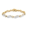 Haus Of Brilliance 10k Yellow And White Gold 3.00 Cttw Diamond Cluster And Wave Link Bracelet In Gold