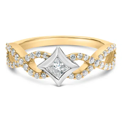 Haus Of Brilliance 10k Yellow And White Gold 5/8 Carat Tdw Starra Solitaire Diamond Ring(h-i,si2-i1) In Multi
