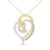 HAUS OF BRILLIANCE HAUS OF BRILLIANCE 10K YELLOW AND WHITE GOLD DIAMOND ACCENT OPEN DOUBLE HEART SPIRAL CURL 18" PENDAN