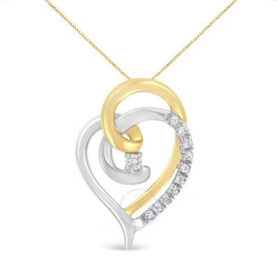 Haus Of Brilliance Espira 10k Gold Diamond Woven Heart Pendant Necklace In Two-tone