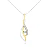 Haus Of Brilliance 10k Yellow And White Gold Round Cut Diamond Accent Cascade 18" Pendant Necklace In Multi