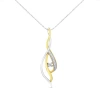 Haus Of Brilliance 10k Yellow And White Gold Round Cut Diamond Accent Cascade Pendant Necklace In Green