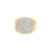 Haus Of Brilliance 10k Yellow Gold 1 1/2 Cttw Diamond Cluster And Halo Signet Men's Ring (k-l Color
