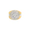 Haus Of Brilliance 10k Yellow Gold 1 1/2 Cttw Diamond Cluster And Halo Signet Mens Ring In Yellow