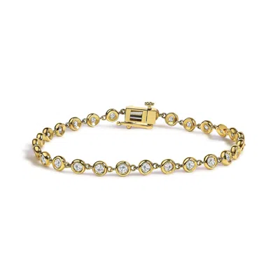 Haus Of Brilliance 10k Yellow Gold 1 1/2 Cttw Lab Grown Diamond Bezel Link Bracelet