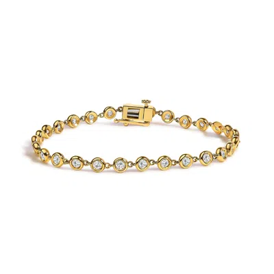 Haus Of Brilliance 10k Yellow Gold 1 1/2 Cttw Lab Grown Diamond Bezel Link Bracelet