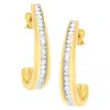 Haus Of Brilliance 10k Yellow Gold 1 Cttw Channel Set Diamond J-hoop Earrings In Yellow