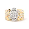 Haus Of Brilliance 10k Yellow Gold 1 Cttw Diamond Pear Shaped Cluster Cluster Cocktail Ring In Yellow