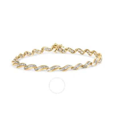 Haus Of Brilliance 10k Yellow Gold 1.00 Cttw Baguette-cut Diamond Spiral Link 7.50" Bracelet (i-j Co