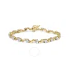 HAUS OF BRILLIANCE HAUS OF BRILLIANCE 10K YELLOW GOLD 1.00 CTTW ROUND-CUT DIAMOND FLORAL S-LINK 7.50" BRACELET (I-J COL