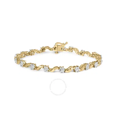 Haus Of Brilliance 10k Yellow Gold 1.00 Cttw Round-cut Diamond Floral S-link 7.50" Bracelet (i-j Col