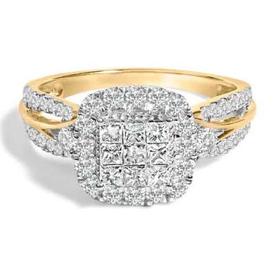Haus Of Brilliance 10k Yellow Gold 1.0 Cttw Diamond 3-band-look Engagement Ring