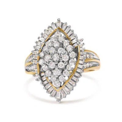 Haus Of Brilliance 10k Yellow Gold 1.0 Cttw Diamond Cluster Ring