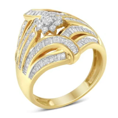 Haus Of Brilliance 10k Yellow Gold 1.0 Cttw Diamond Pear Weave Cocktail Ring