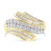 Haus Of Brilliance 10k Yellow Gold 1.0 Cttw Round & Baguette Cut Diamond 64 Stone Bypass Style Channel Set Modern State In Yellow