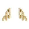 Haus Of Brilliance 10k Yellow Gold 1.0 Cttw Round Brilliant Cut Diamond Spiral Multi Row Channel Set Open Hoop Pushback In Yellow