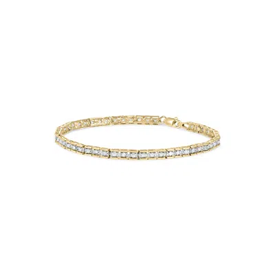 Haus Of Brilliance 10k Yellow Gold 1.0 Cttw Round Diamond Pave Link Bracelet