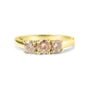 Haus Of Brilliance 10k Yellow Gold 1.00 Cttw Champagne Diamond 3-stone Band Ring In Brown