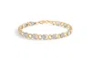Haus Of Brilliance 10k Yellow Gold 1.00 Cttw Diamond 5 Stone Floral Cluster And "x" Link 7" Bracelet In Yellow