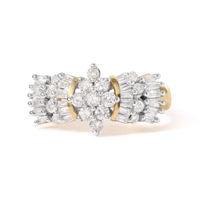 Haus Of Brilliance 10k Yellow Gold 1.00 Cttw Diamond Starburst Ring Band