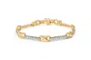 Haus Of Brilliance 10k Yellow Gold 1.00 Cttw Pave Set Diamond Bar And X-link 7" Bracelet In Yellow