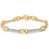 Haus Of Brilliance 10k Yellow Gold 1.00 Cttw Pave Set Diamond Bar And X-link Bracelet In Gold