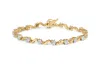Haus Of Brilliance 10k Yellow Gold 1.00 Cttw Round-cut Diamond Floral S-link 7.50" Bracelet In Yellow