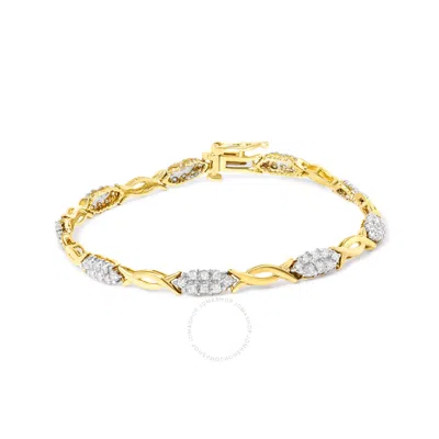 Haus Of Brilliance 10k Yellow Gold 1.00 Cttw Round-cut Diamond Spiral Link 7" Bracelet