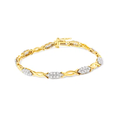Haus Of Brilliance 10k Yellow Gold 1.00 Cttw Round-cut Diamond Spiral Link 7" Bracelet