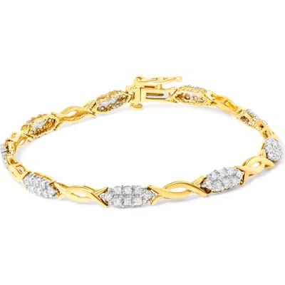 Haus Of Brilliance 10k Yellow Gold 1.00 Cttw Round-cut Diamond Spiral Link Bracelet