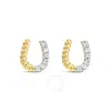 Haus Of Brilliance 14k Yellow Gold 1/10 Cttw Diamond And Braided Horseshoe Stud Earrings In Yellow