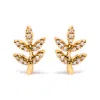 Haus Of Brilliance 10k Yellow Gold 1/10 Cttw Diamond Accented Leaf And Branch Stud Earrings In Yellow