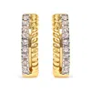 Haus Of Brilliance 10k Yellow Gold 1/10 Cttw Diamond And Rope Twist Huggy Hoop Earrings In Yellow