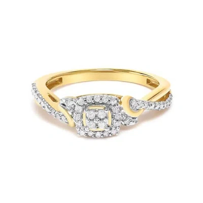 Haus Of Brilliance 10k Yellow Gold 1/10 Cttw Diamond Composite Halo Engagement Ring