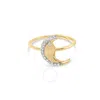 HAUS OF BRILLIANCE HAUS OF BRILLIANCE 10K YELLOW GOLD 1/10 CTTW DIAMOND CRESCENT MOON RING (I-J COLOR