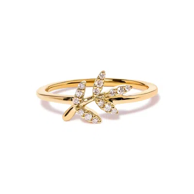 Haus Of Brilliance 10k Yellow Gold 1/10 Cttw Diamond Leaf And Branch Ring